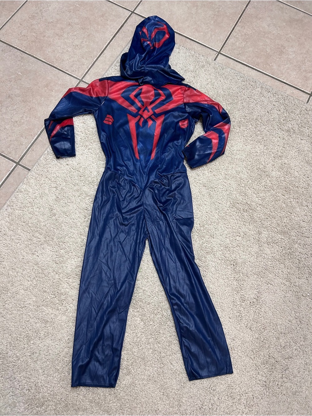 Spiderman Navy and Red Hooded Superhero Jumpsuit